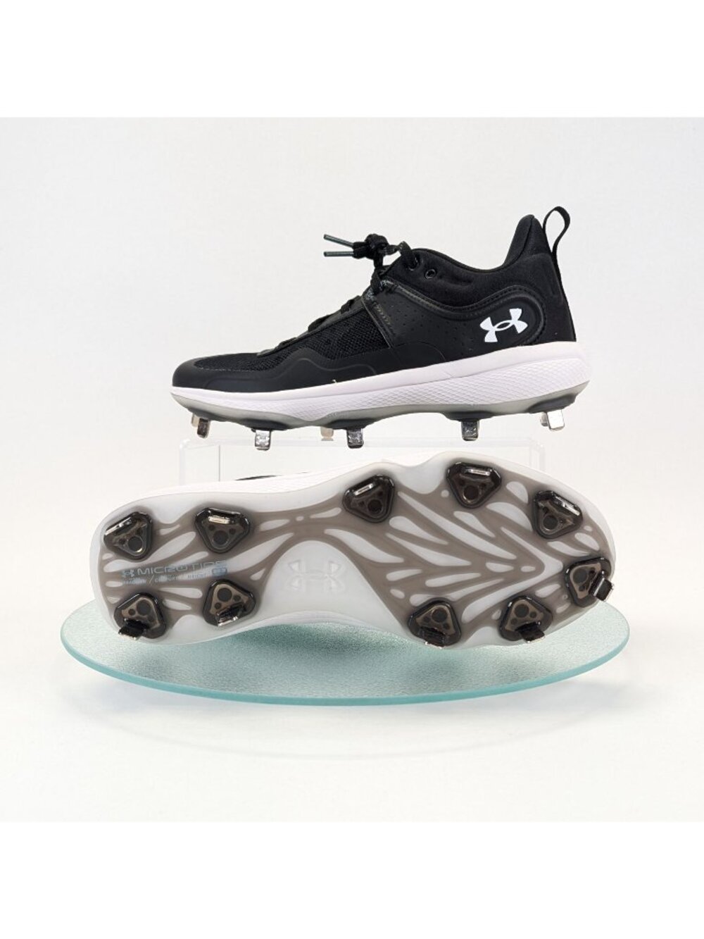 Under Armour Women's Size 7 Black White Baseball Softball Cleats Shoes NWOB UA
